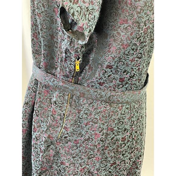 1950s Plus Size Iridescent Brocade Sheath Dress – Vintage Size 22 Work & Evening - Picture 6 of 16